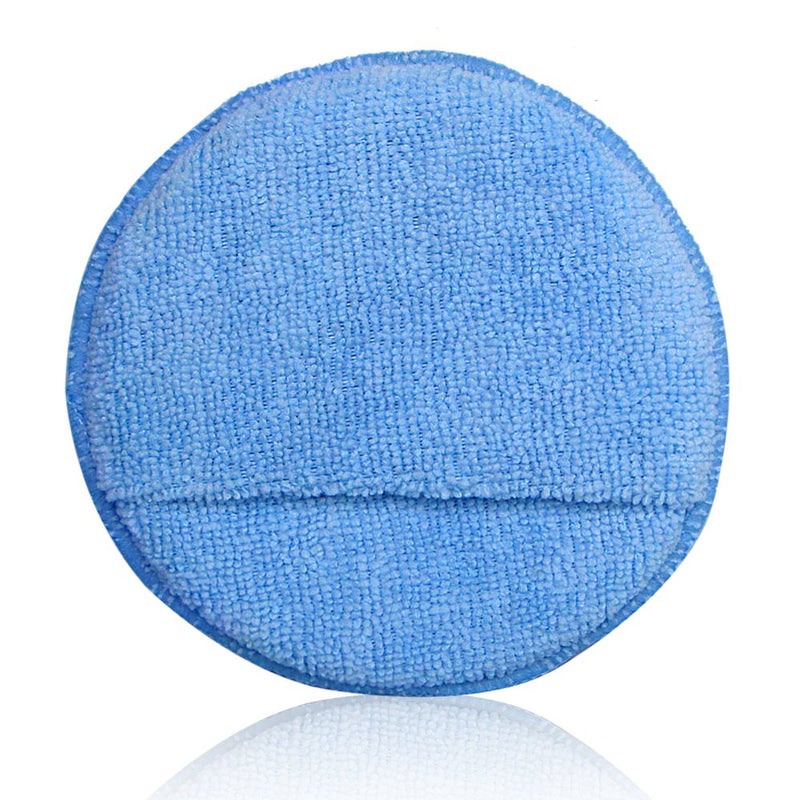 AUTO CARE Microfiber Wax Applicator  AutoCare Ultra-Soft Microfiber Wax Applicator Pads with Finger Pocket Wax Applicator for Cars Wax Applicator Foam Sponge (Blue  5"" Diameter  Pack of 10) - Image 3